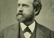 Portrait photograph of Henry George. A 1904 biography by Henry George, Jr. dates this photograph to "shortly after writing Progress and Poverty," a book published in 1879.