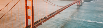 An aerial view of the Golden State Bridge