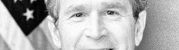 A greyscale crop of George W. Bush's official photograph.
