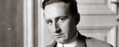 A photograph of a clean-shaven F. A. Hayek as a relatively young man.
